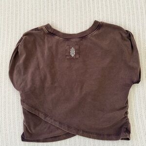 Free People Brown Short Sleeve Tee